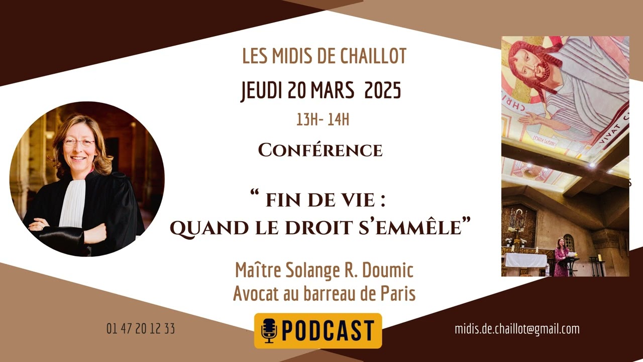 Conf&eacute;rence les Midis de Chaillot avec Ma&icirc;tre Solange Doumic