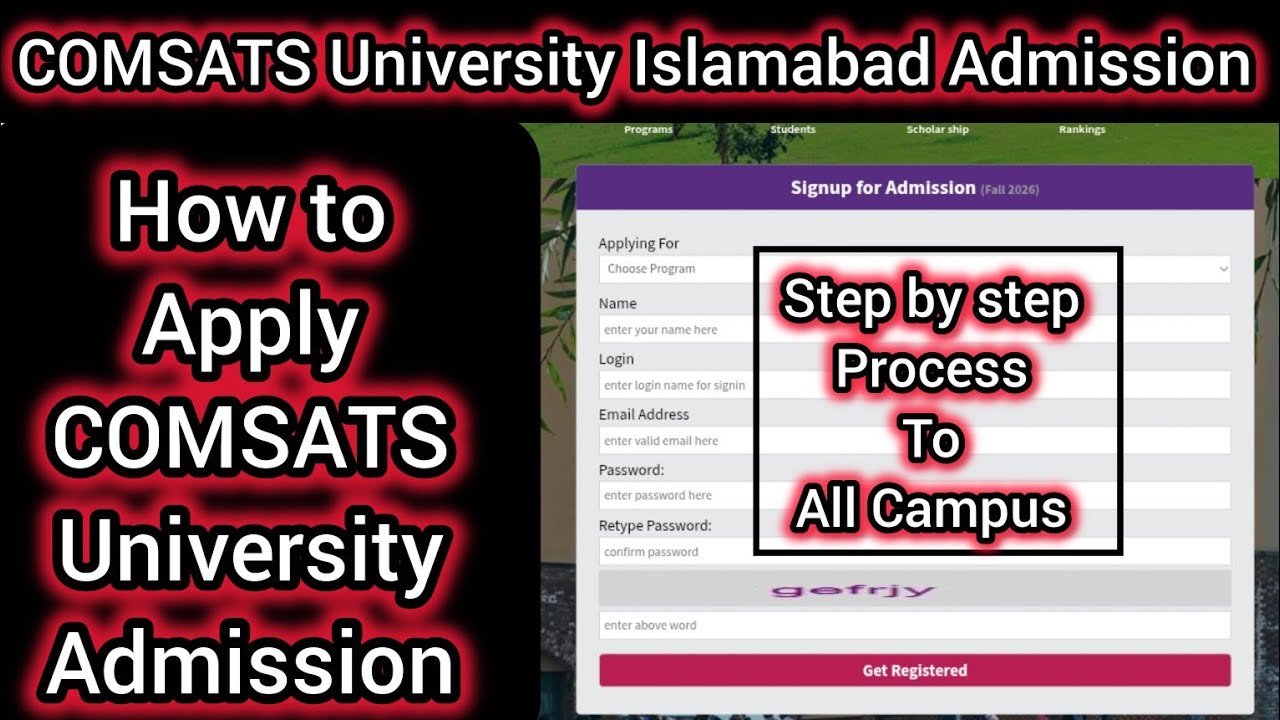 How to Apply Comsats University Islamabad Admission 2026 | COMSATS University Admission 2026