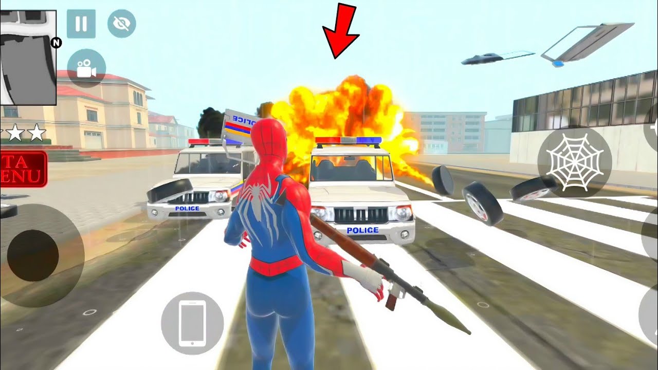 😅🚨Spider-Man has attacked the police😱🚔spider man gta v 🤑indian theft auto simulator🥳