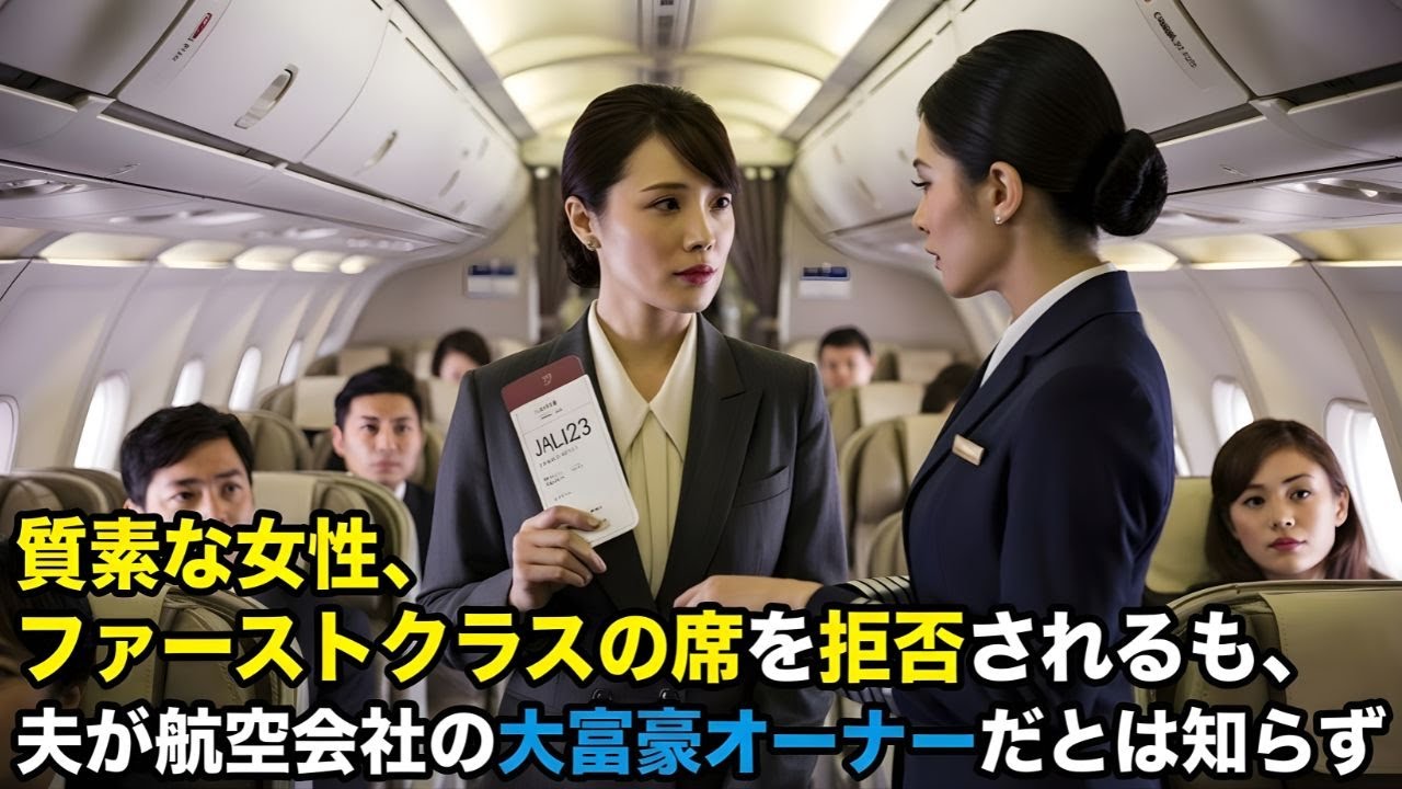 「質素な女性、ファーストクラスの席を拒否されるも、夫が航空会社の大富豪オーナーだとは知らず」