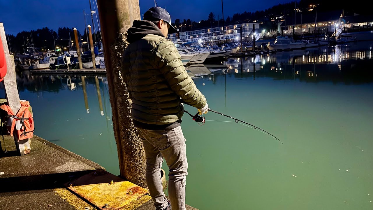 Herring Fishing in the Evening on the dock 