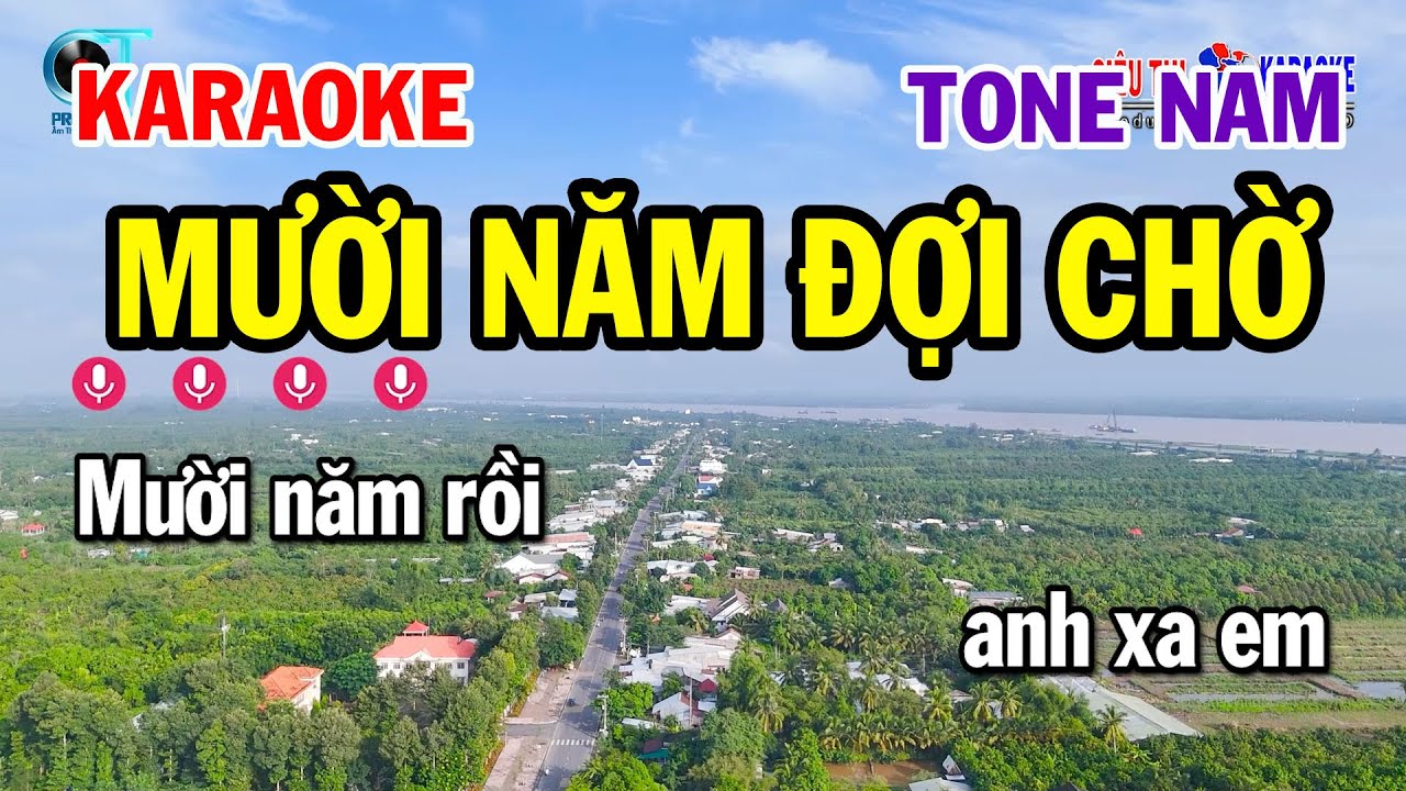 Karaoke Mười Năm Đợi Chờ Tone Nam ( F#m ) Nhạc Sống Cha Cha Cha Dễ Hát Siêu Thị