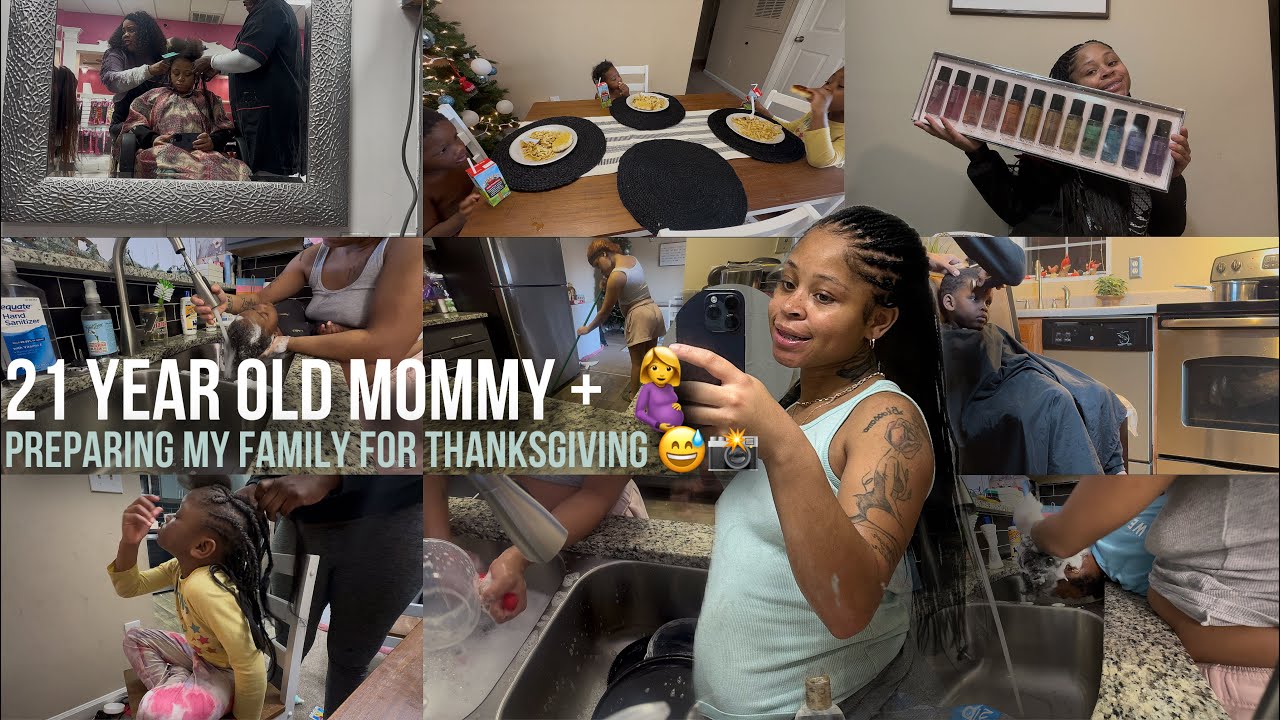 Busy 21 year old Mom of 3 + pregnant | Preparing My Family for Thanksgiving |Hair, Shopping & More!💗