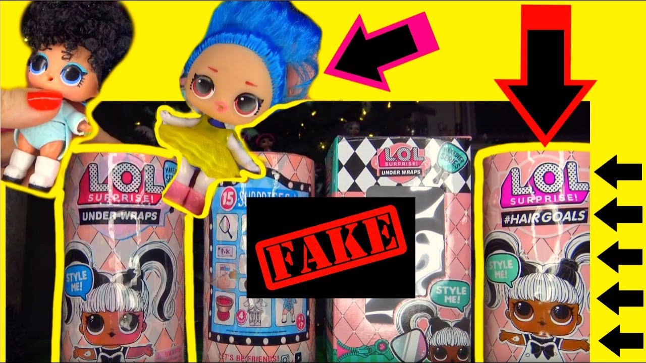 Fake vs real lol Surprise Under Wraps LOL surprise Series 5 #hairgoals hair goals Makeover Series