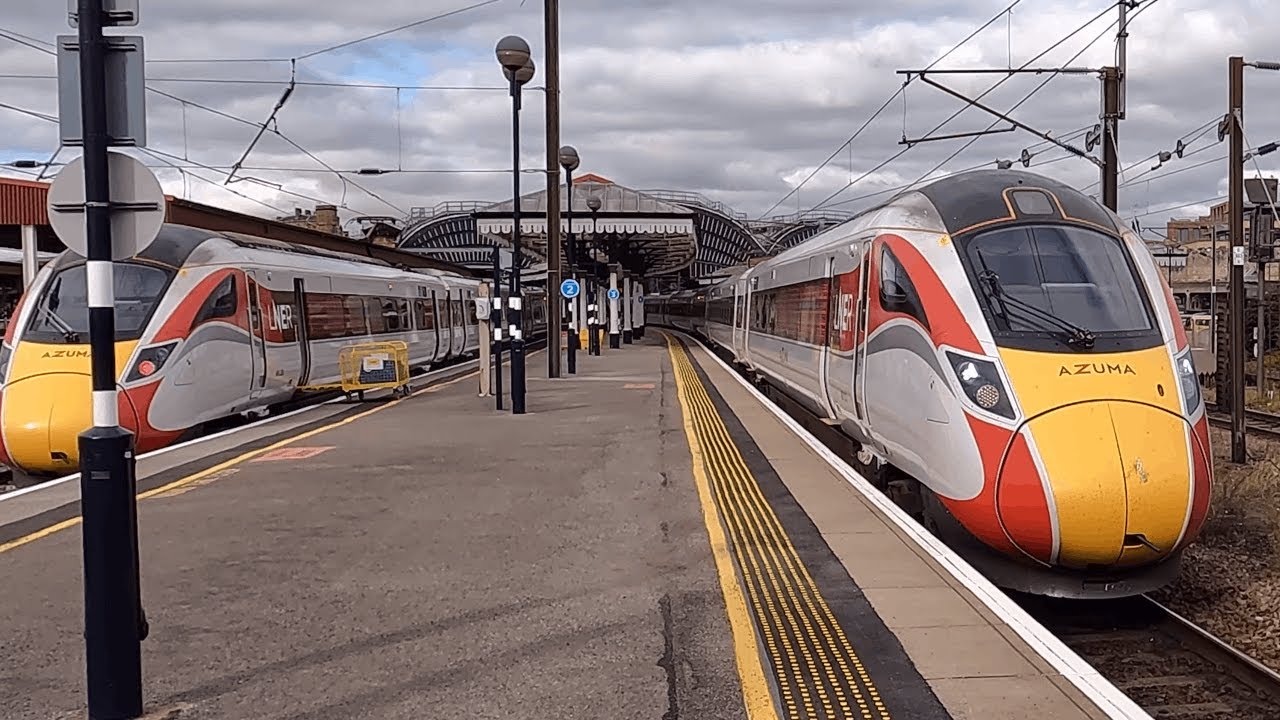 LNER class 801 'Azuma' departing York with a 2-tone. 17/08/22