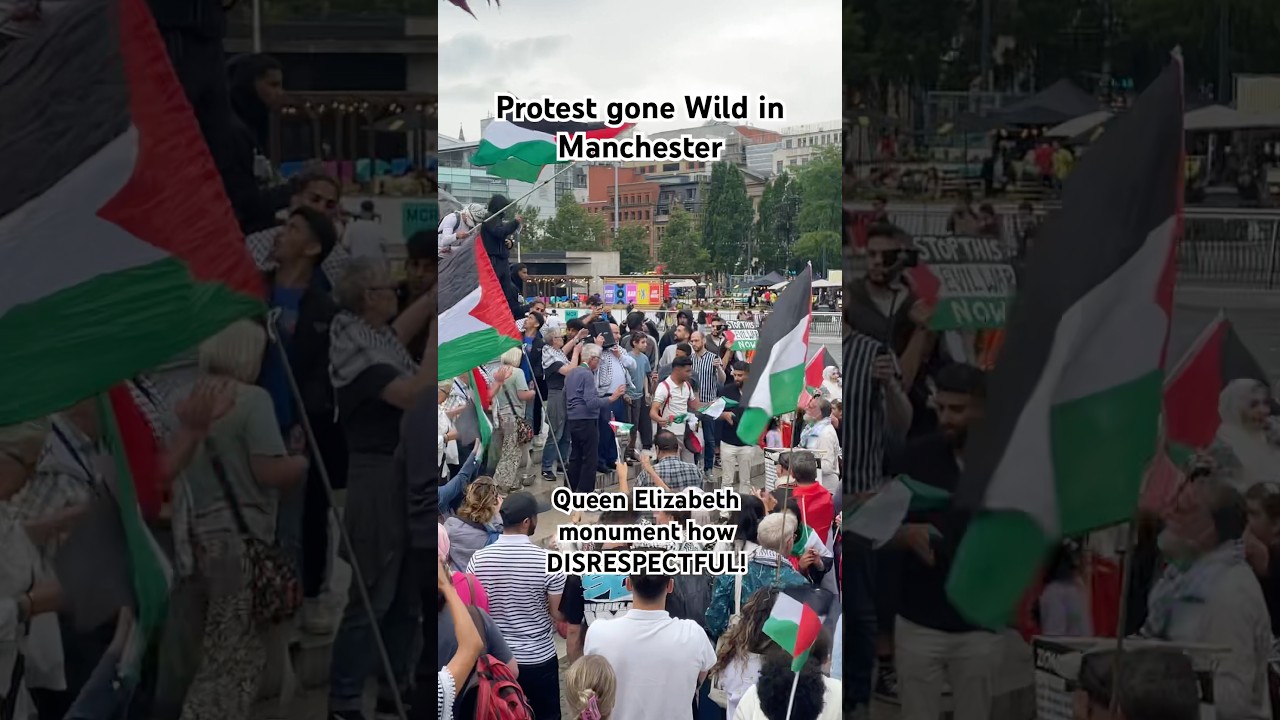 Protest in Manchester turns VERY DISRESPECTFUL! 🤯 #fyp #shorts #protest #manchester #palestine