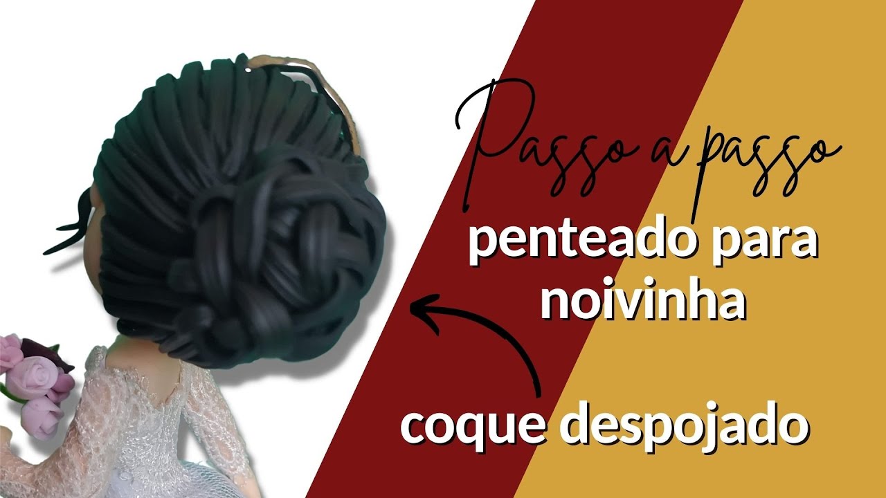 Penteado COQUE para noiva em biscuit