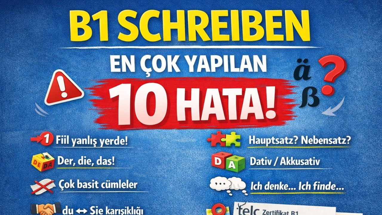 B1 Schreiben | En Çok Yapılan 10 Hata ❌ (Sınavda Puan Kaybettirenler!) #almanca #almancaöğreniyorum