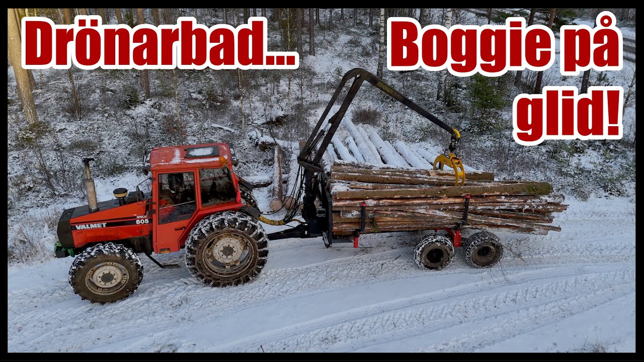 Drönaren badade och boggien på kärran flyttade sig en meter! Men nöjda med dagen ändå...