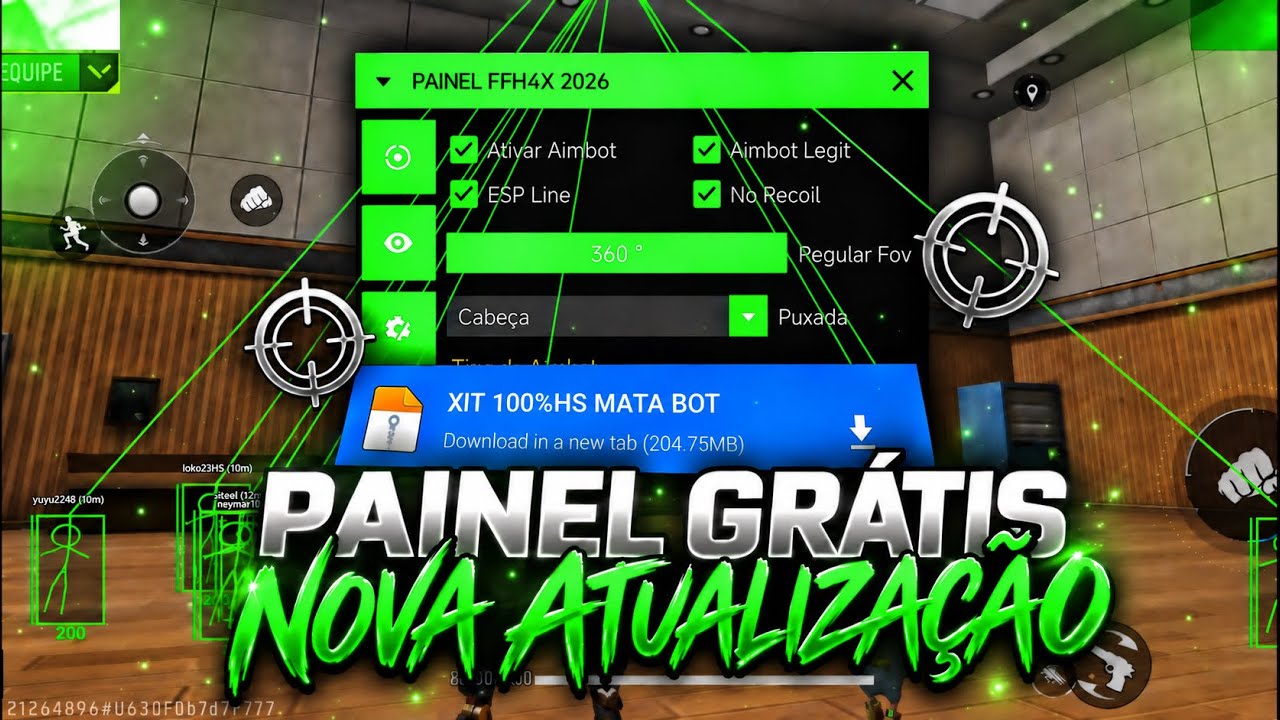 PAINEL🚀🔥XIT REGEDIT MOBILE GR&Aacute;TIS PARA FF 2026 + FFH4X PARA ANDROID E IPHONE XIT PARA MOBILE FF