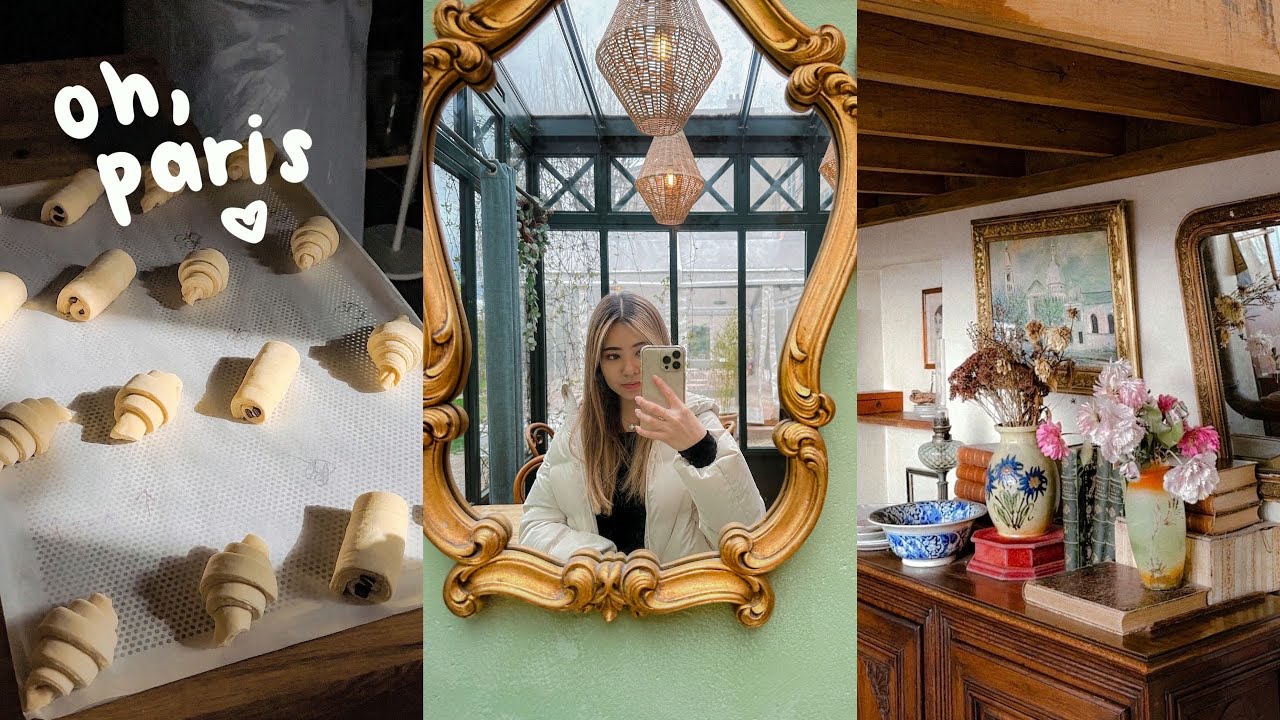 paris vlog 🥐 baking croissants, romantic day in montmartre, cooking class, Eiffel Tower