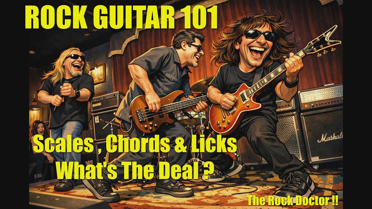 ROCK GUITAR 101 !! Scales , Chords and Licks !!! THE ROCK DOCTOR !! Solo like a pro !!!