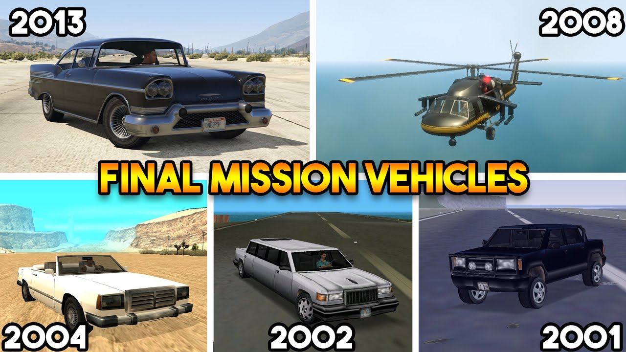 FINAL MISSION VEHICLES FROM EVERY GTA (GTA 5, GTA 4, GTA SAN ANDREAS, GTA VC, GTA 3)