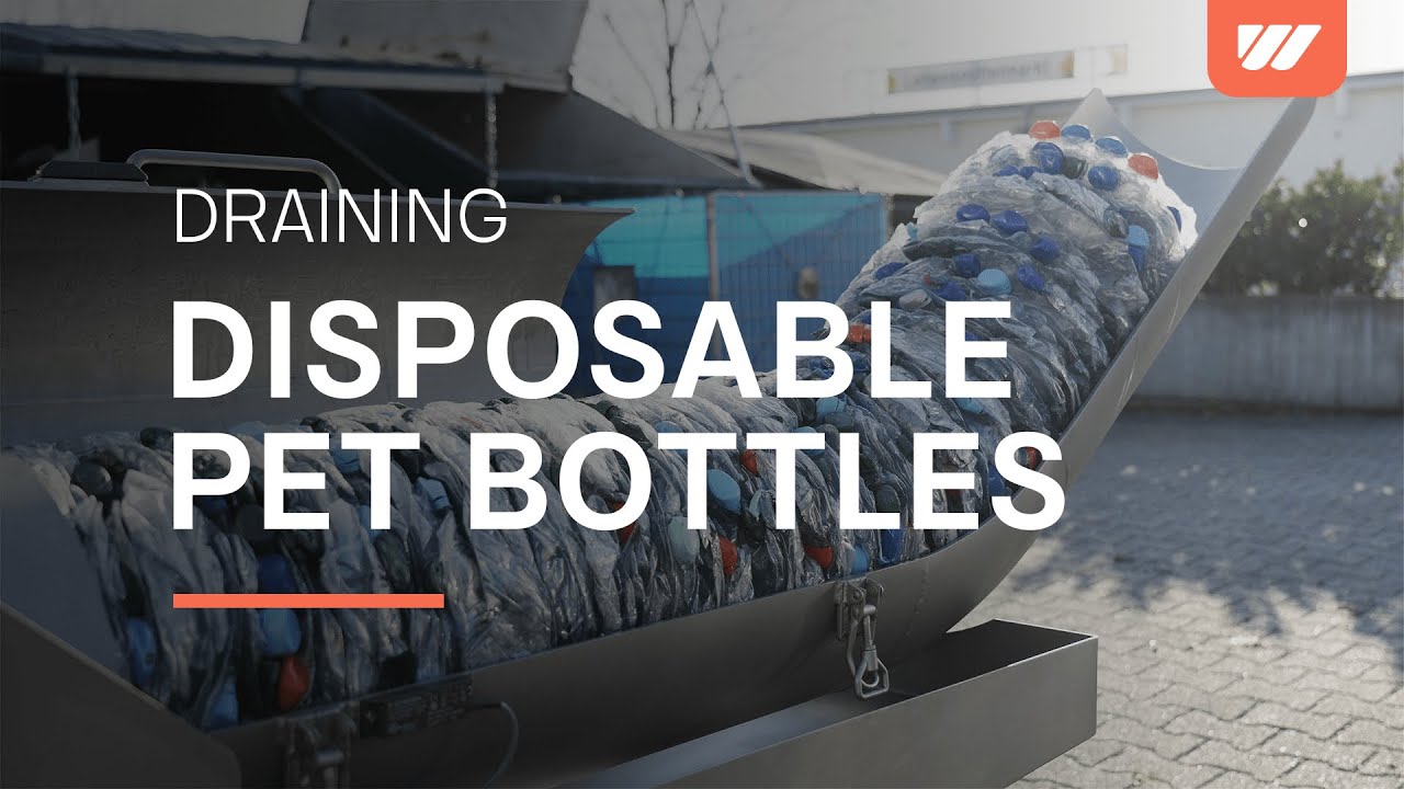 WEIMA G.300 ReWork | Draining and compressing 1 liter disposable PET bottles