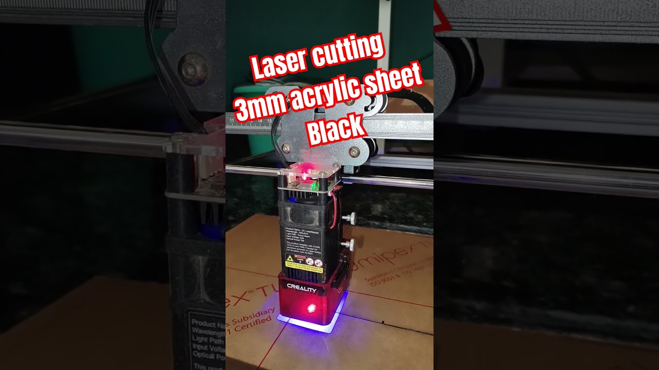 laser cutting acrylic 3mm black sheet #cutting #acrylic #laser #engrave #design #todaywork