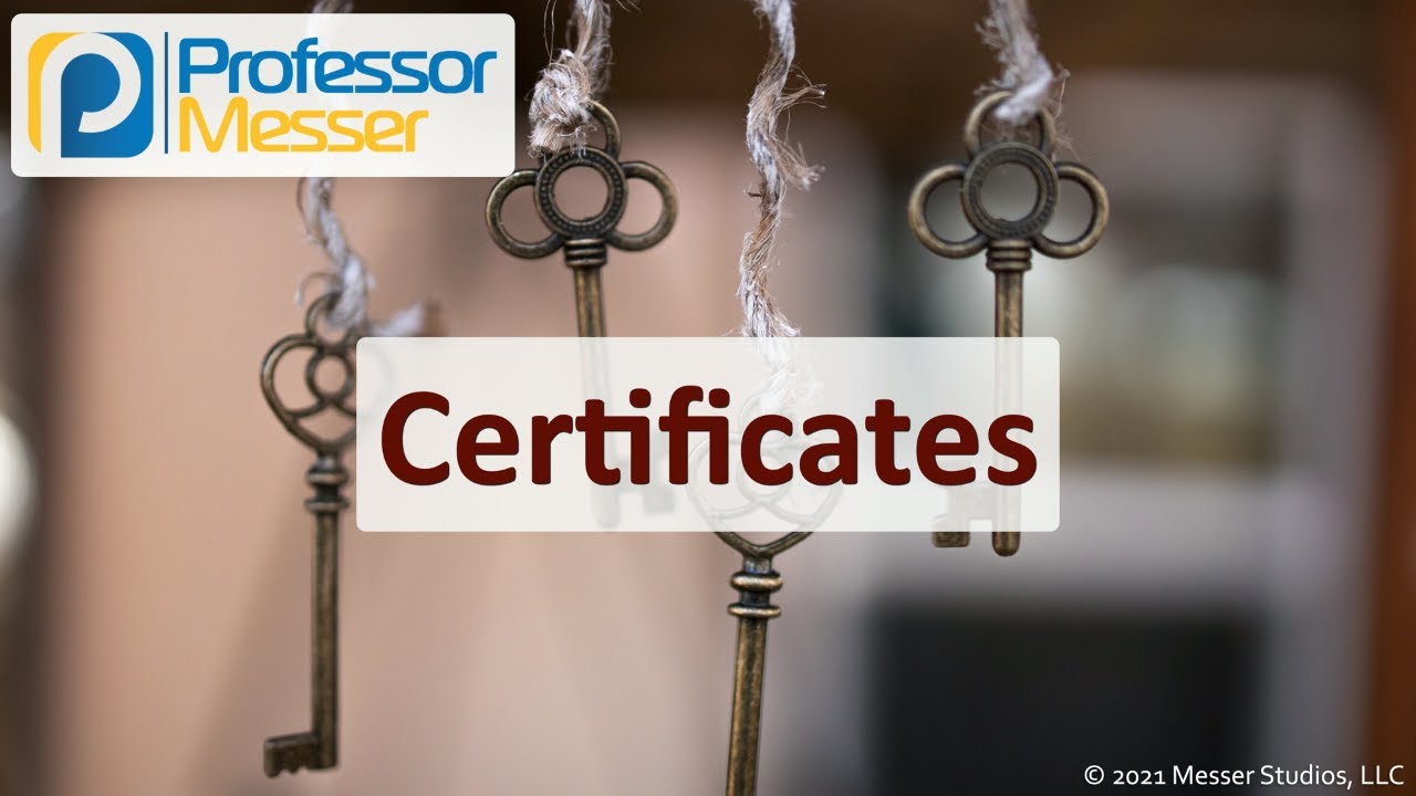 Certificates - SY0-601 CompTIA Security+ : 3.9