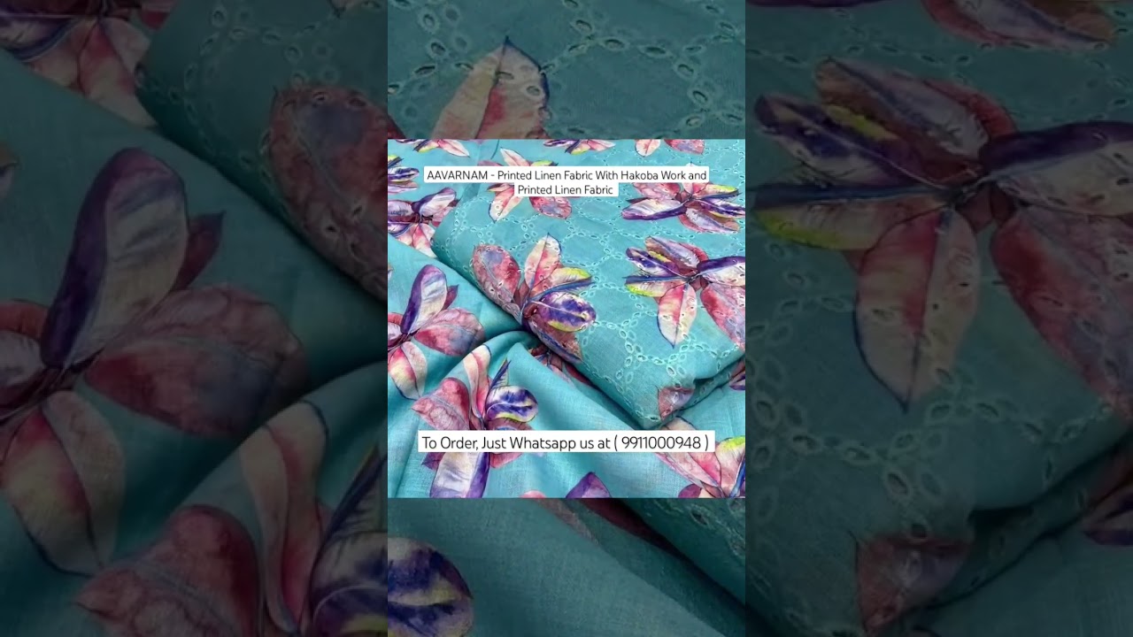 AAVARNAM - Hakoba Linen Printed Fabric With Printed Linen #fabricstore #linencotton #linenfabric