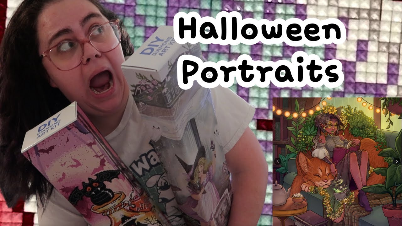 let's unbox 5 diamond art club HALLOWEEN diamond paintings | unboxing the hoard episode #5!