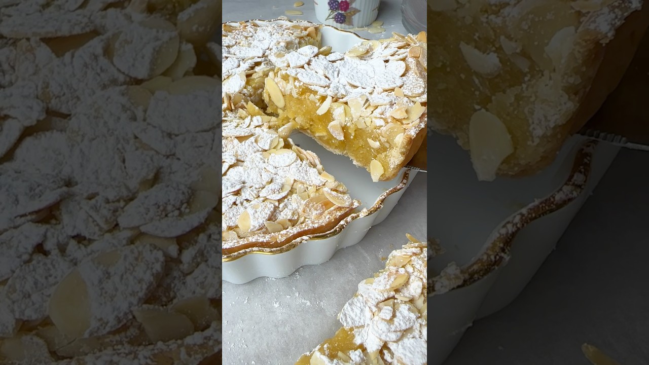 This Almond Frangipane Tart! Recipe in description #baking #almond #dessert