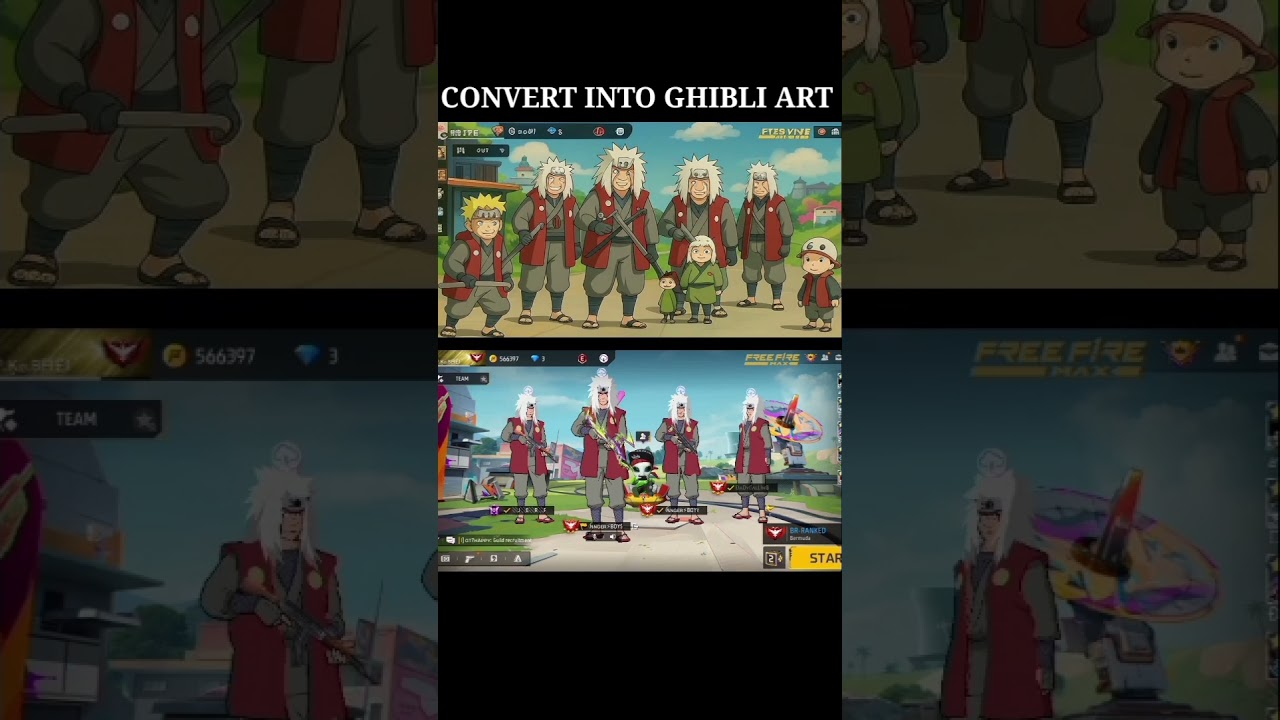 free fire convert into Ghibli art #shortvideo #viralvideo