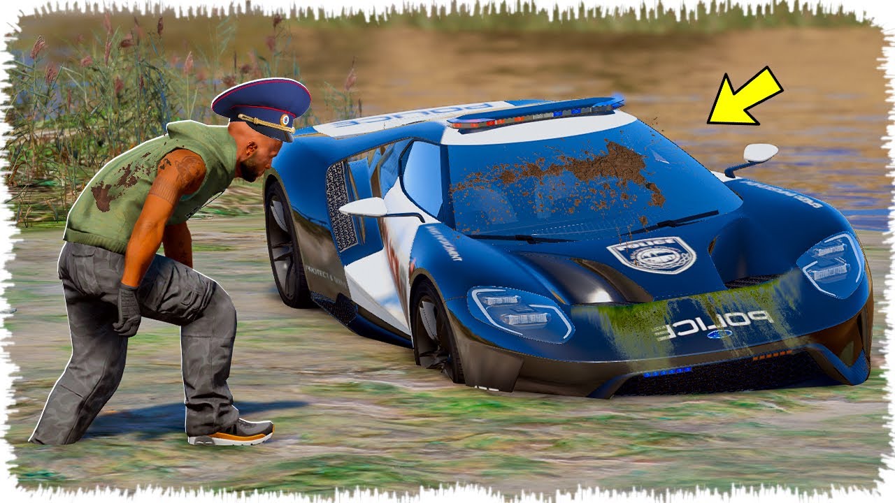 Полиция Джонни балшықтан ҚҰПИЯ МУСТАНГ тапты (GTA V) жони джони
