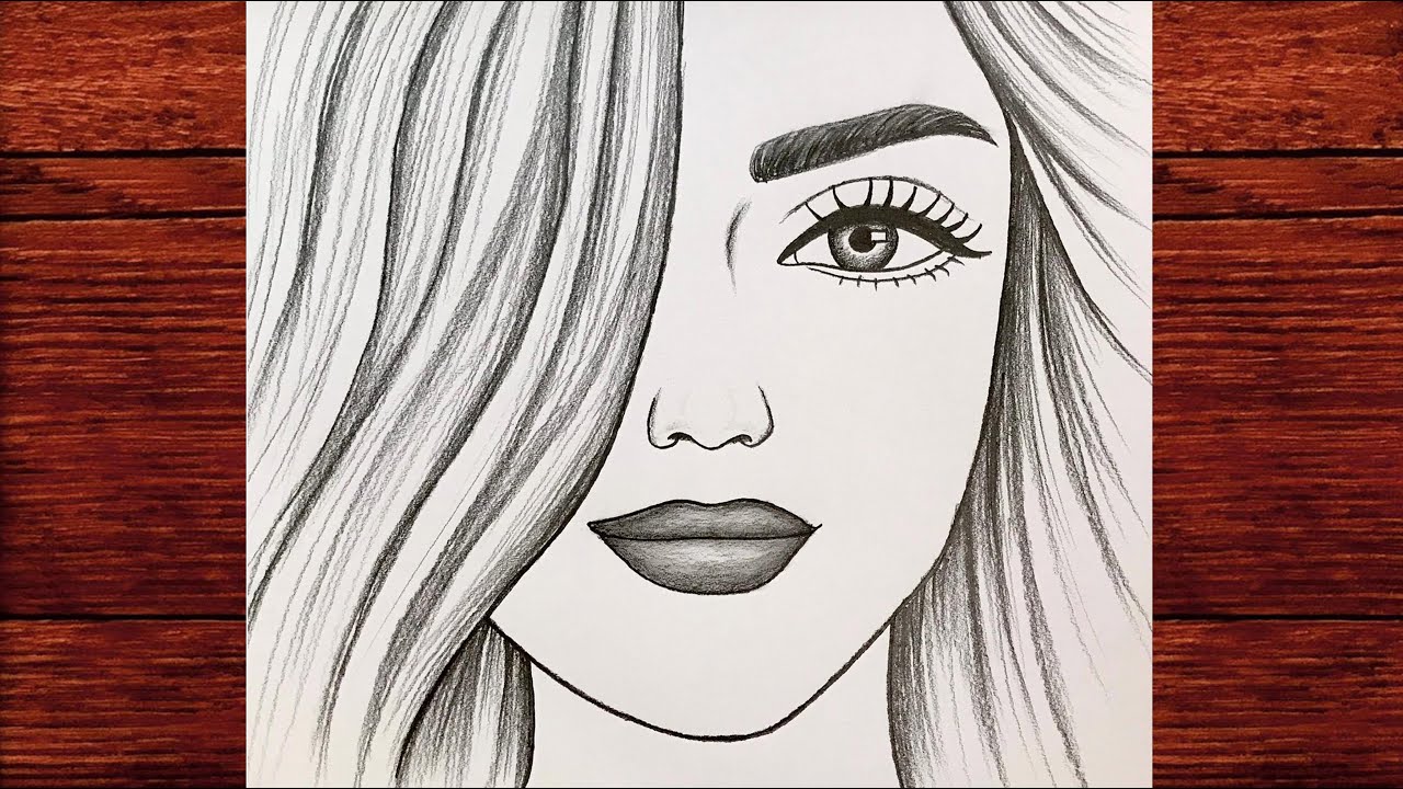 Kolay ve Güzel Kız Yüzü Çizimi - How To Draw A Girl - Adım Adım Karakalem Bir Kız Nasıl Çizilir