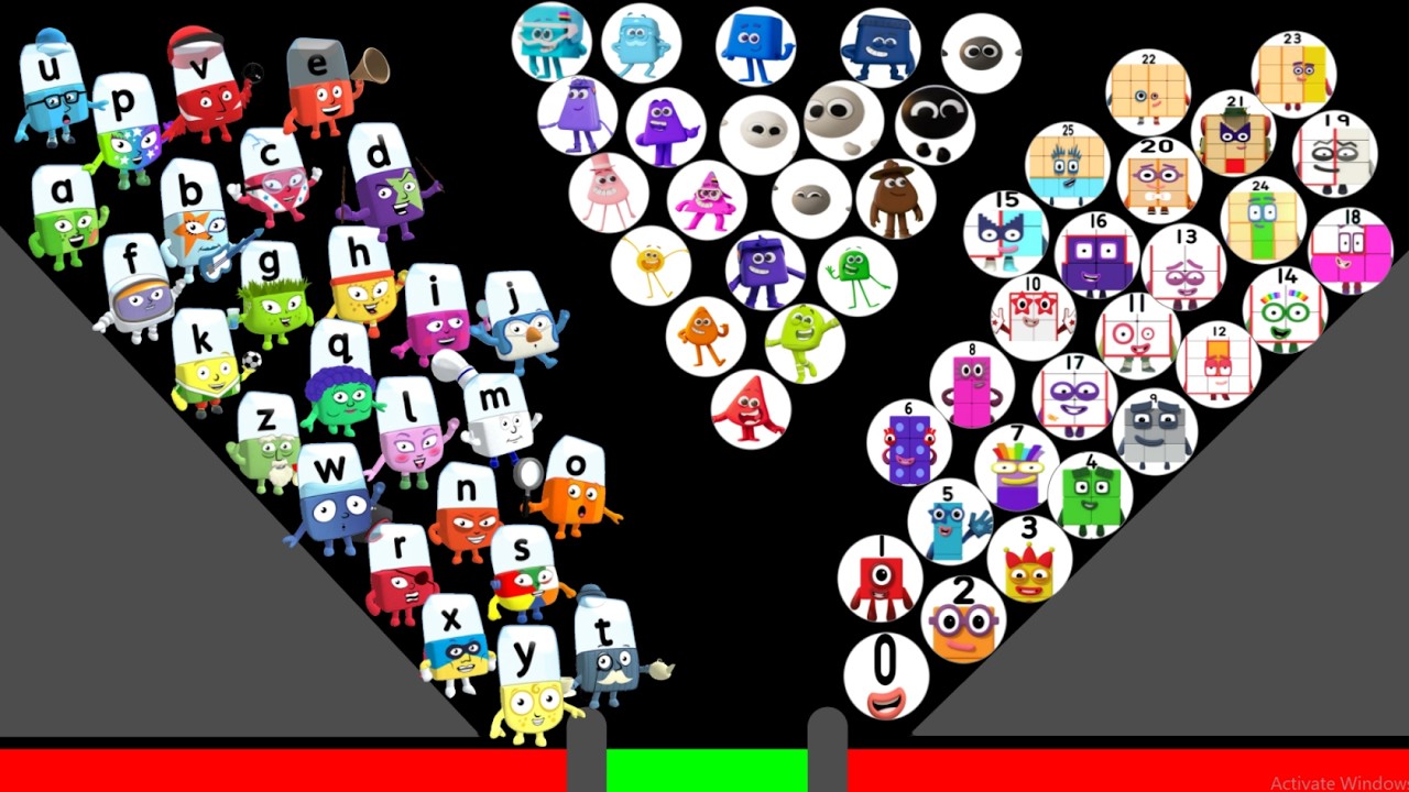Round 2 - NUMBERBLOCKS vs COLORBLOCKS vs ALPHABLOCKS Marble Race - Who Will be the Champion?
