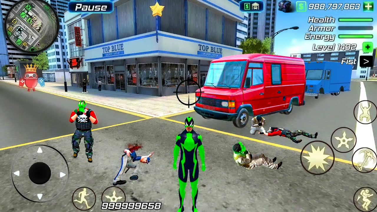 Rope Frog Ninja Hero Strange Gangster - Red Van at Vegas City - Android Gameplay