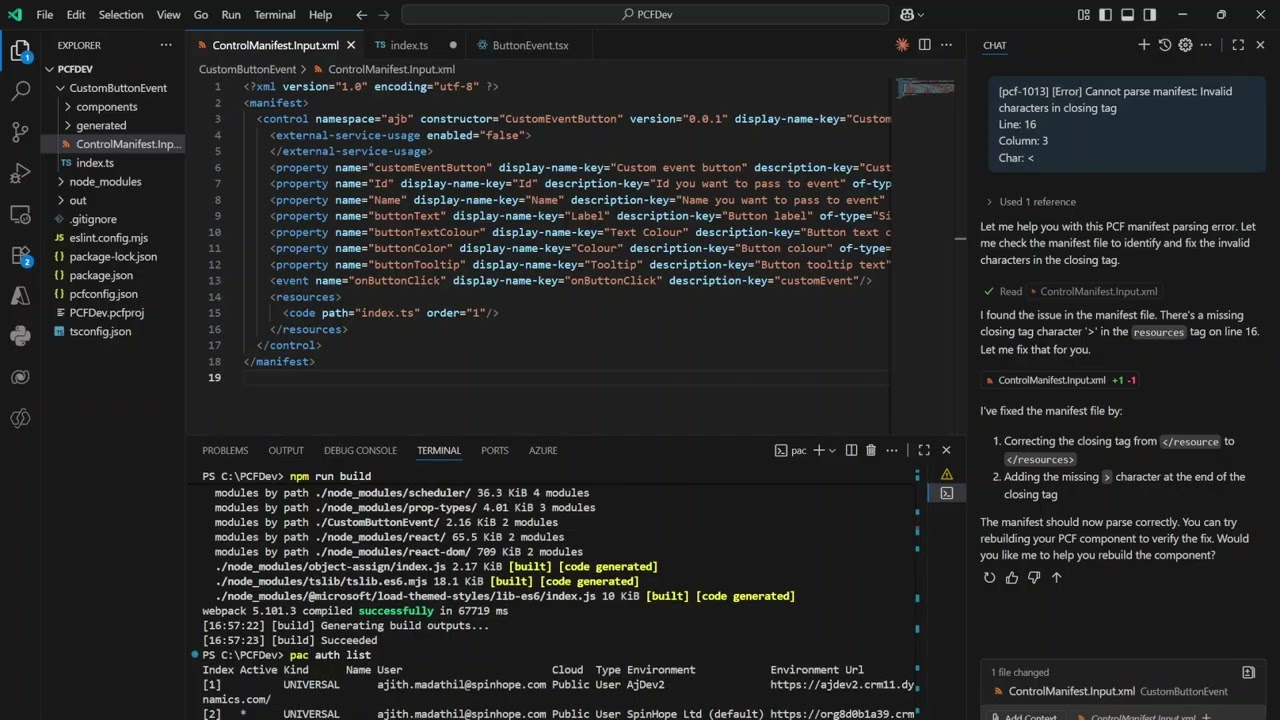 Power Apps Component Framework (PCF) Events