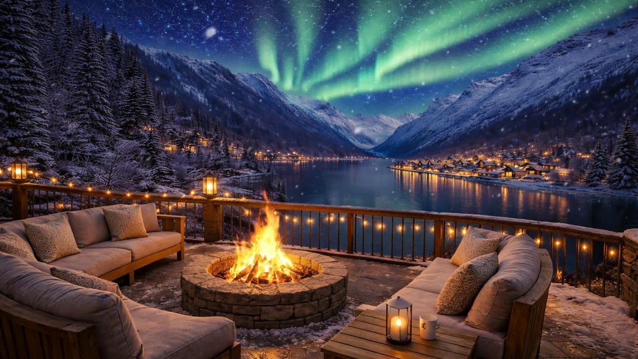 This Winter Night Will Calm Your Mind  Fire Pit & Aurora Live