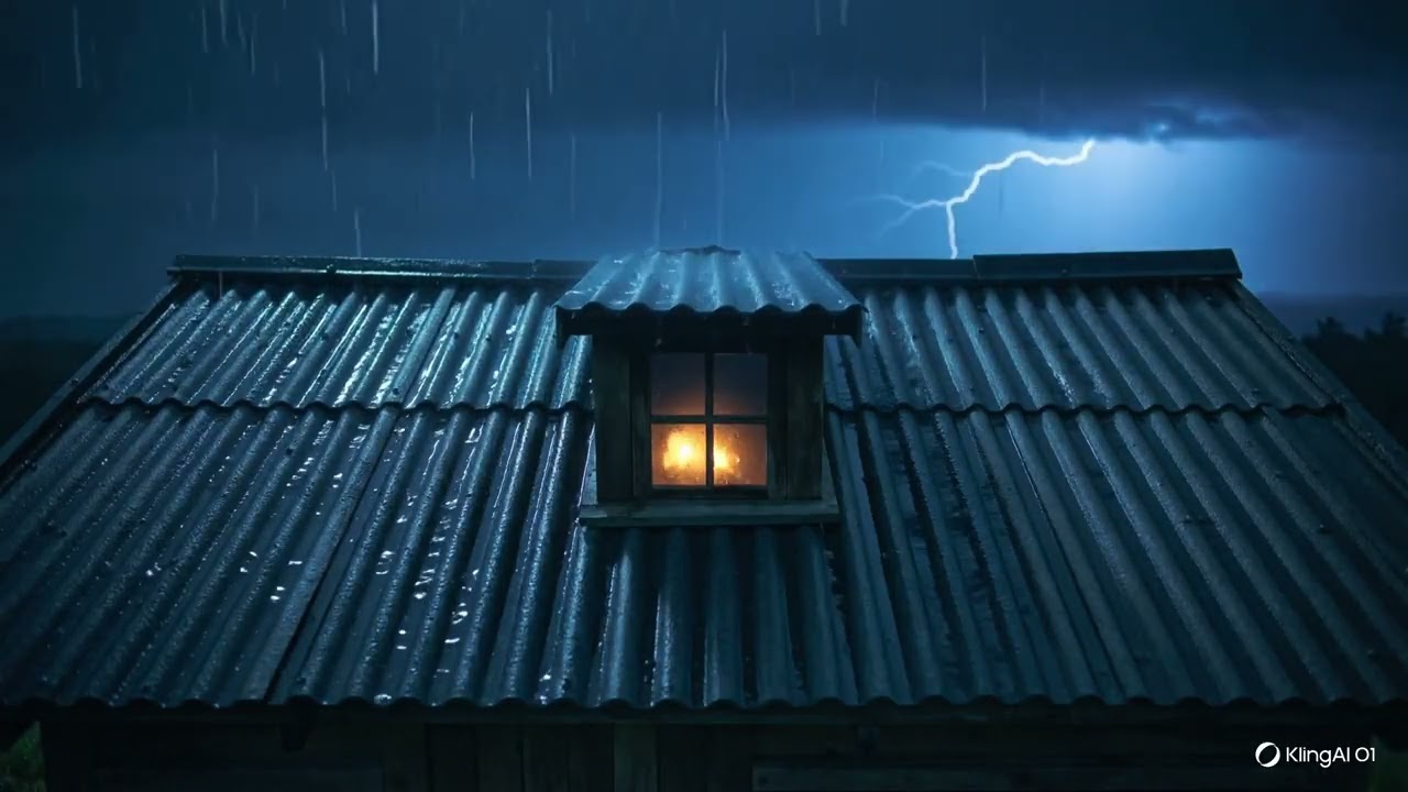 Deep Sleep Rain on a Tin Roof 🌧️ 8 Hours of Rain & Distant Thunder | No Talking