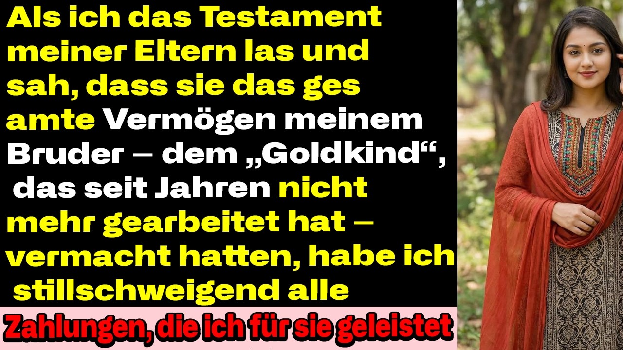 Als ich das Testament las: Alles ging an meinen Bruder — das „Goldkind