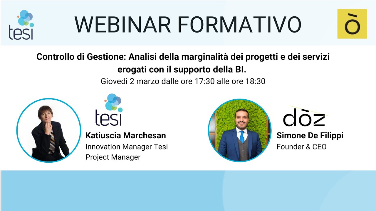 Analisi della marginalit&agrave; dei progetti e dei servizi erogati con il supporto della BI