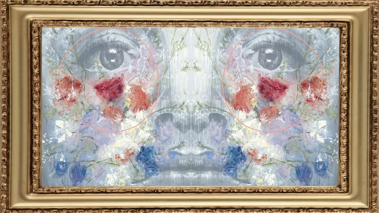 4K Abstract Art Screensaver | Flores abstractas en marco dorado para TV y salas modernas