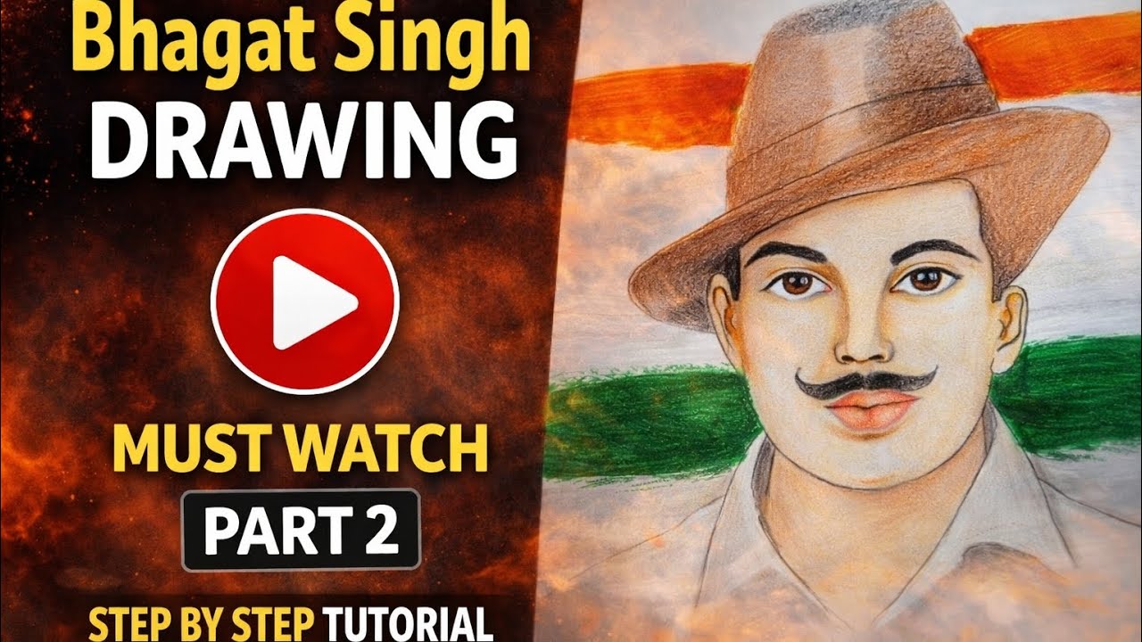 Bhagat Singh Drawing Part 2 | Ye Face Detail Sabko Hairaan Kar Dega 🇮🇳 | VK arts |