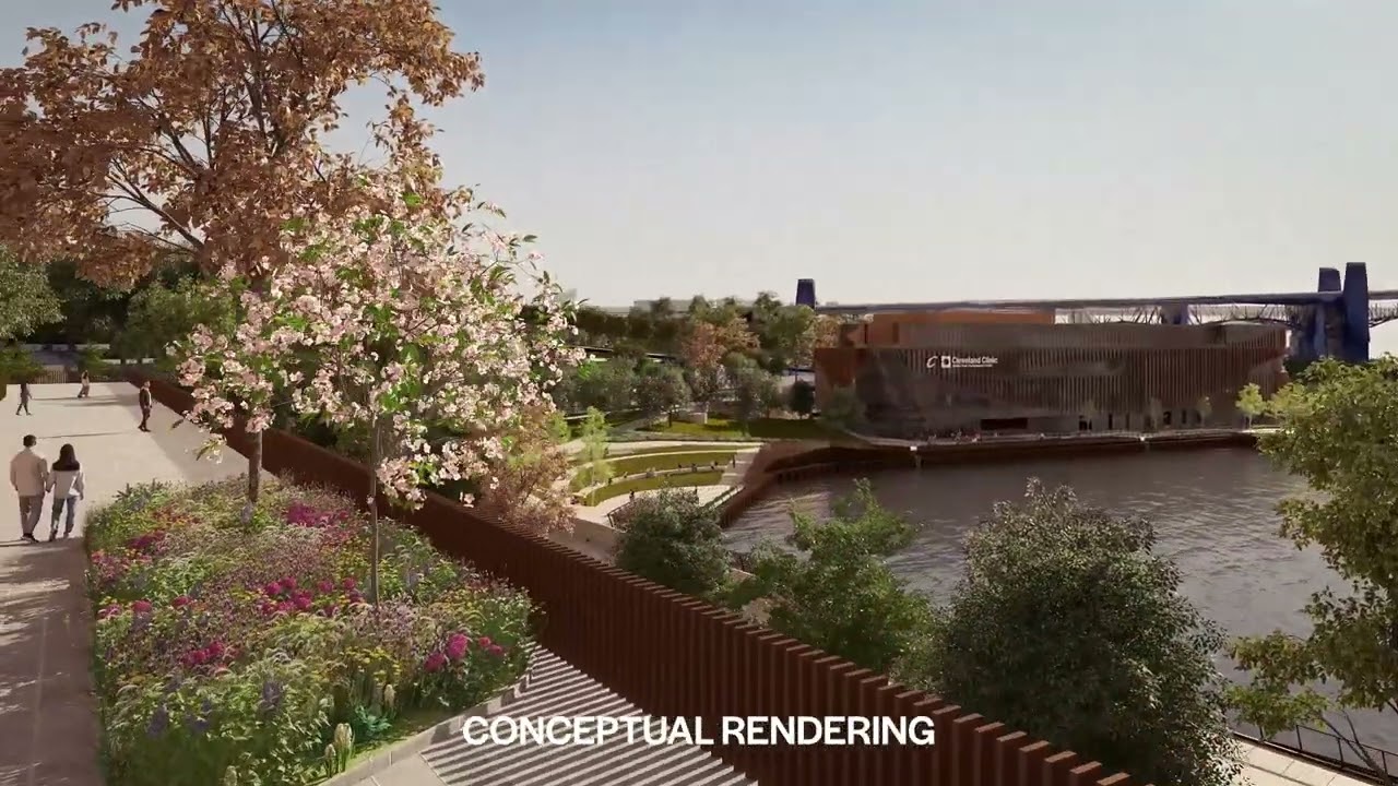 Bedrock unveils vision for The Riverfront Cleveland neighborhood with flythrough video