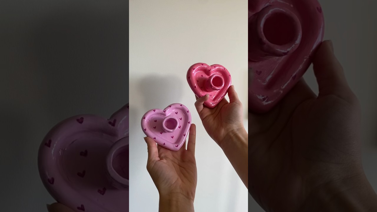 Making candle holders for valentinesday!💕 #valentinesday #candle #diy #clay