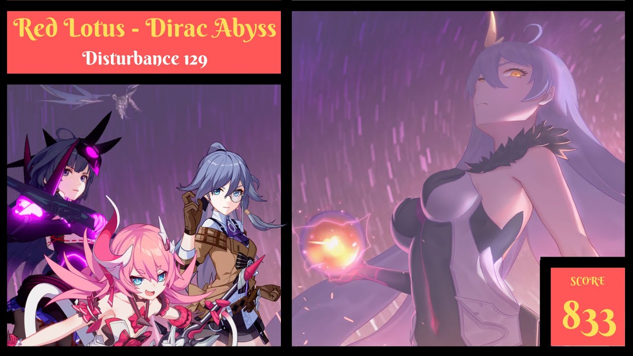 [Honkai Impact 3] Dirac Abyss Red Lotus - D129 - Herrscher of Void - Type Counter Buff - 833 Score