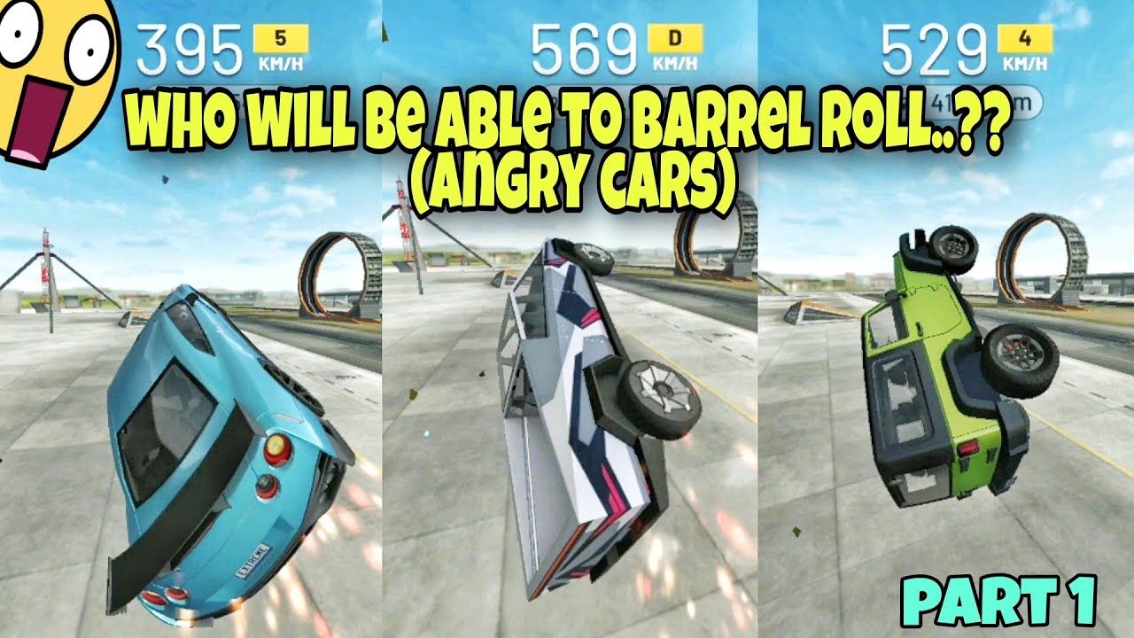 who will be able to barrel roll..🤔?? (angry cars) part 1|| Extreme car driving simulator||