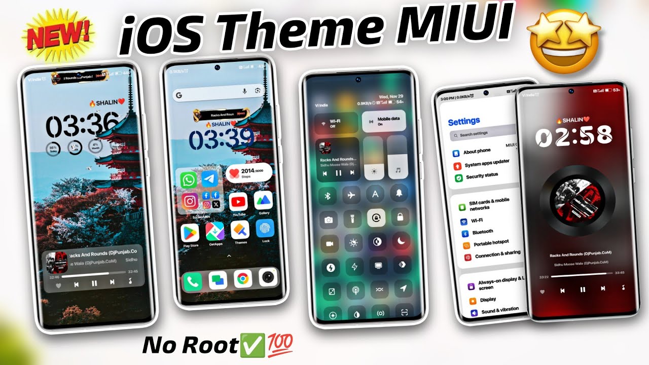 iOS Theme For Miui 12,13 & 14 On Theme Store - Control Centre, System Ui, Lockscreen, Etc. Must Try👍