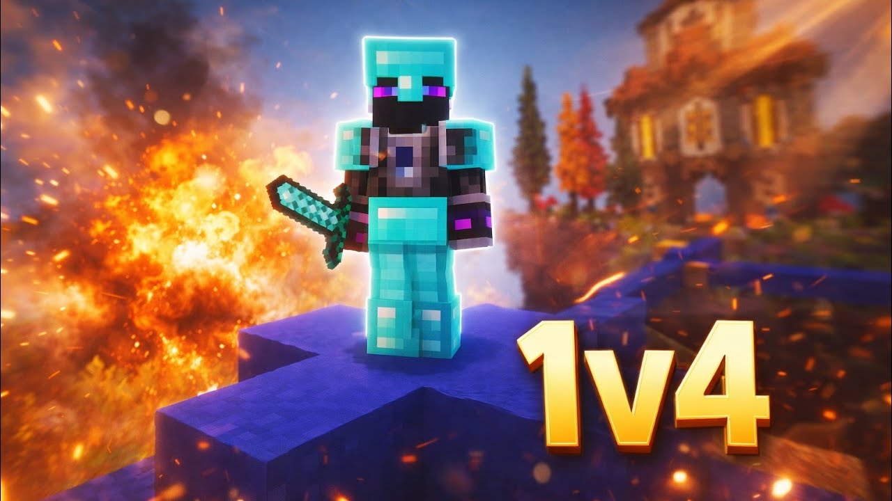 INSANE 1v4 Bedwars Clutch 😱 Minecraft PvP