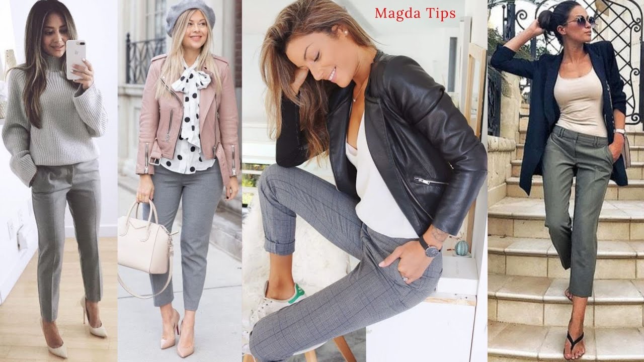 PANTALÒN GRIS🥰OUTFITS 2021💋GREY PANTS