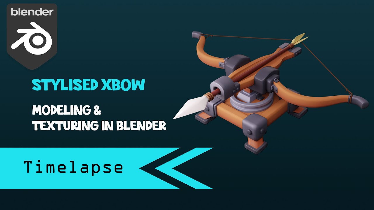 3D Modeling |  Low Poly X-bow | Time lapse | Blender