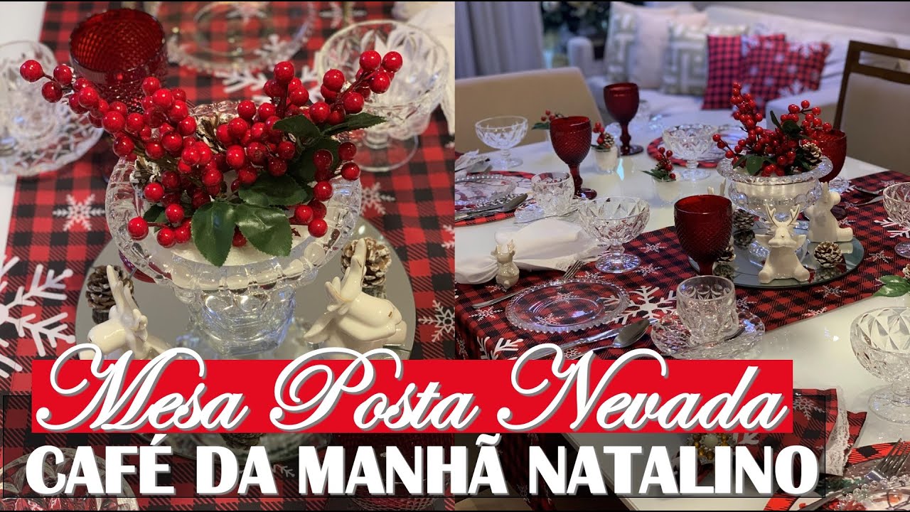 MESA POSTA NEVADA PARA CAFÉ DA MANHÃ NATALINO