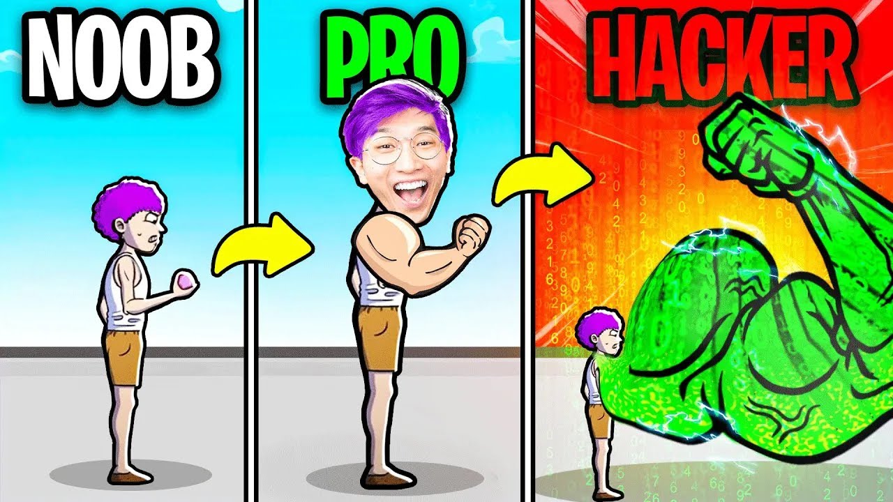 NOOB против PRO против HACKER в ARM WRESTLING CLICKER!? (ВСЕ УРОВНИ!)