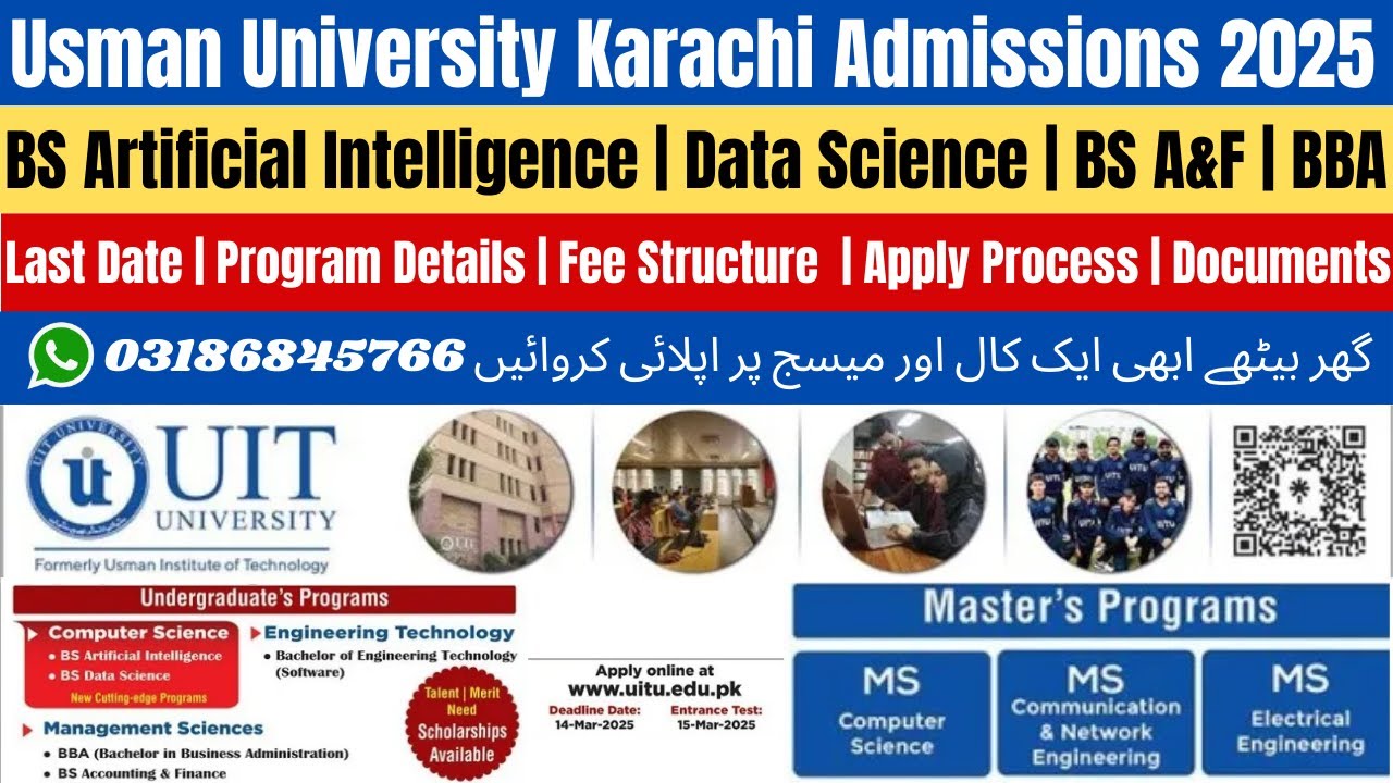 UIT University Karachi Admission 2025 | Usman Institute of Technology Karachi | UIT University