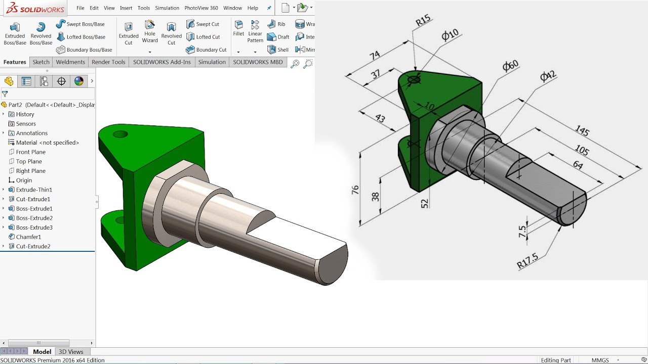 SolidWorks Tutorial for beginners Exercise 26
