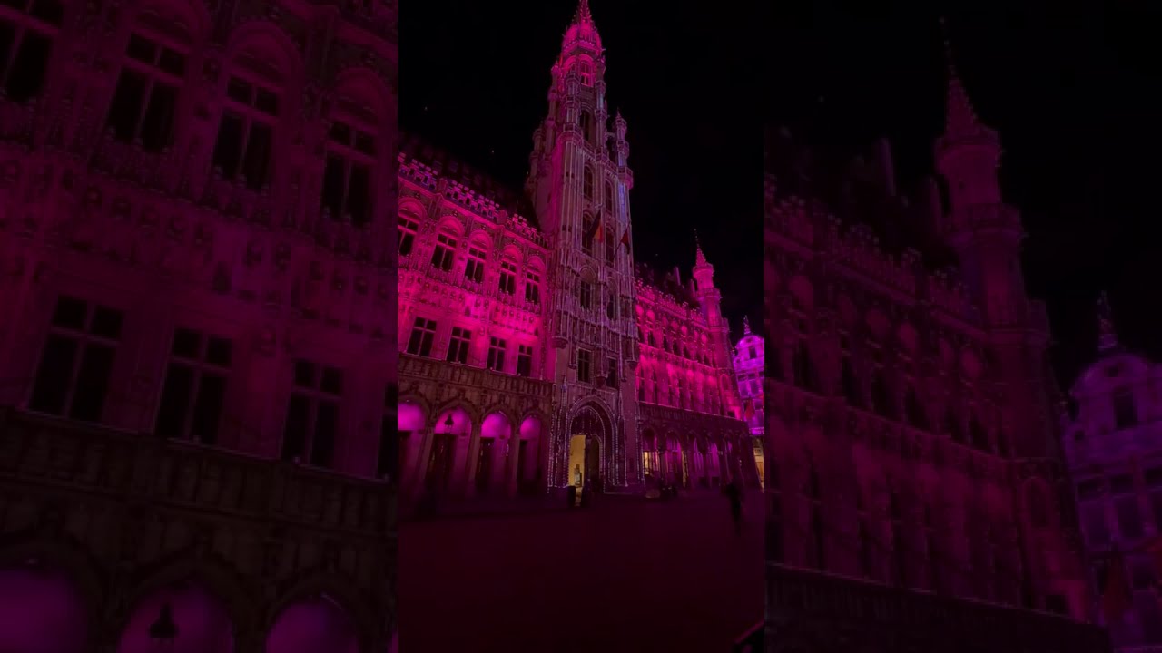 Brussels Grand Place Christmas Light Show 🎄 December 2024 Evening Walk