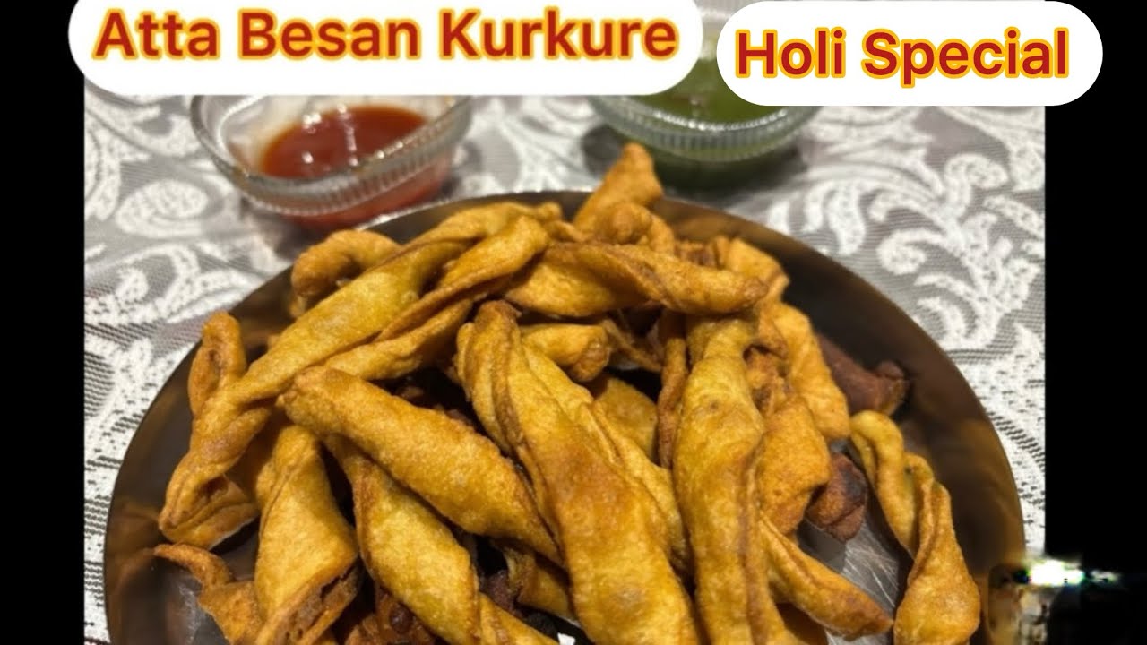 Holi Special Atta Besan Kurkure #kurkure #healthyrecipes #holispecial #holi #snacks #atta #besan 