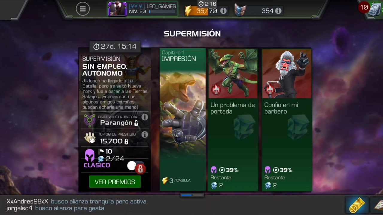 MARVEL BATALLAS DE SUPERHEROES - SUPER MISIÓN - SIN EMPLEO.AUTONOMO PARTE #1 CAPÍTULO #251.